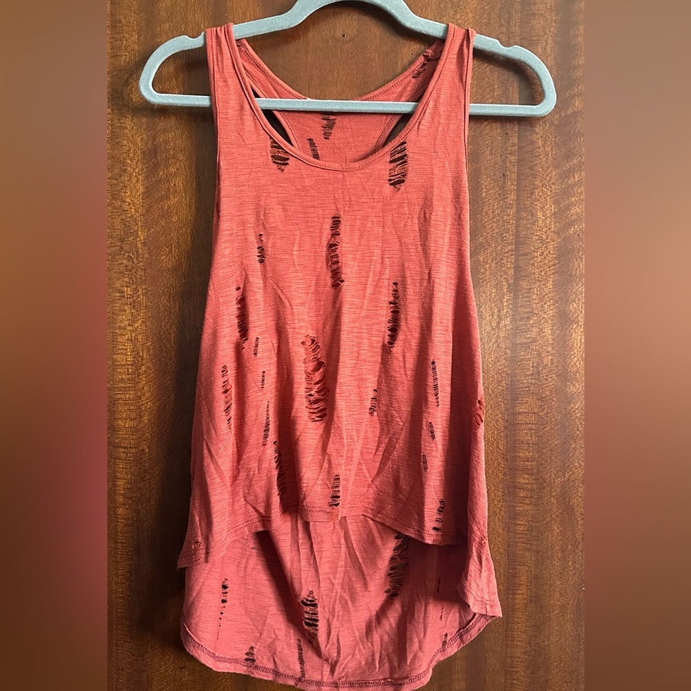 Distressed Rust Colored Tank Top